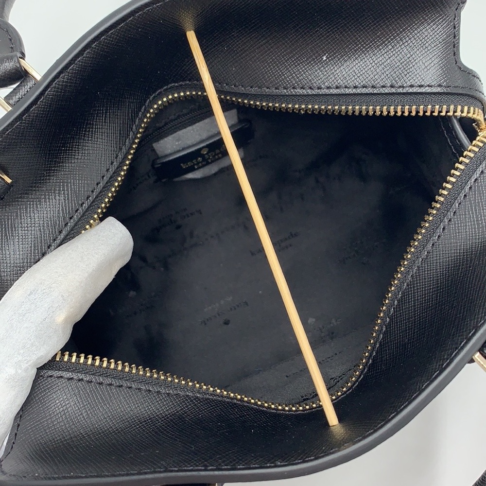 KATE SPADE Madison Saffiano Leather Small Satchel BLACK COLOR - Picture 9 of 14